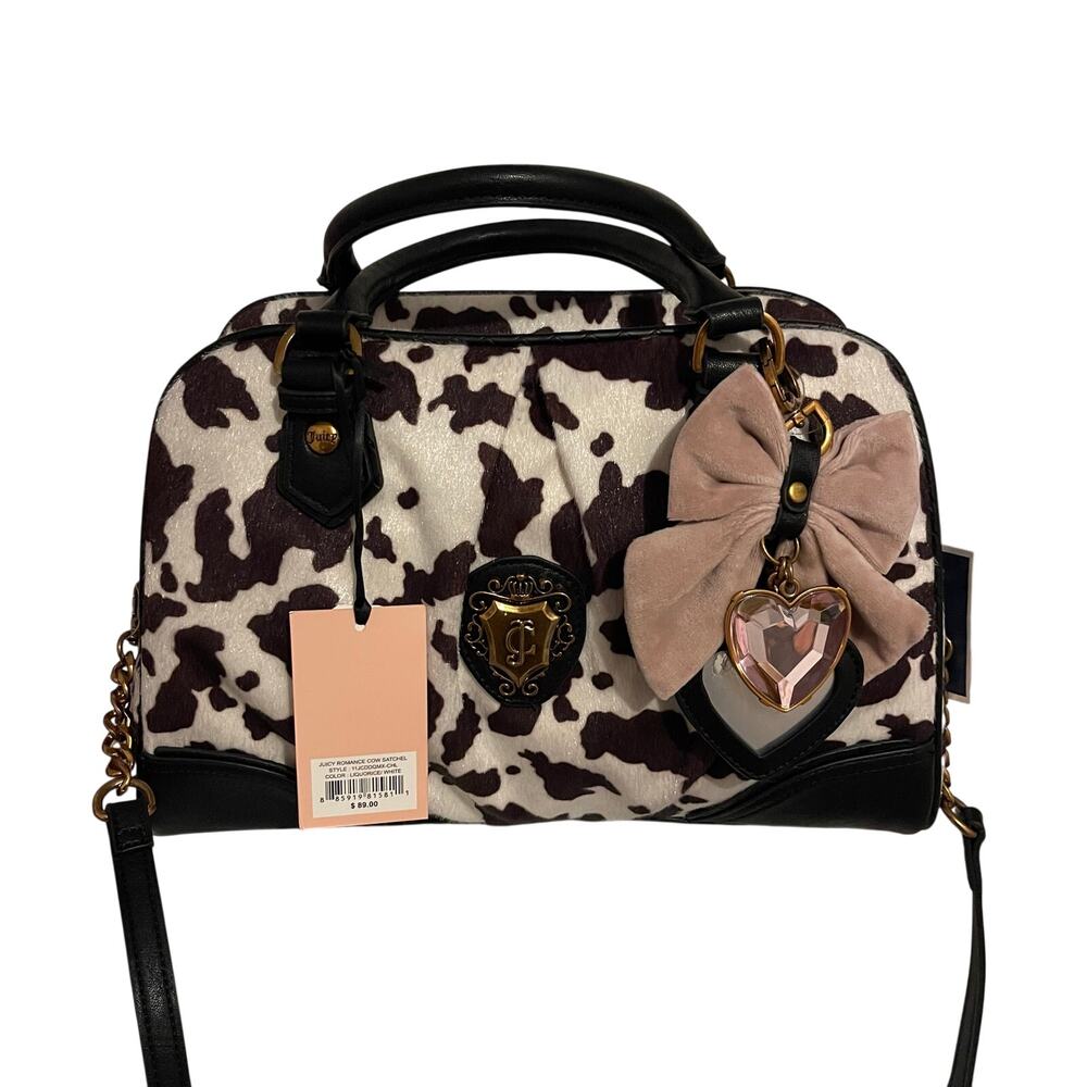 โก NWT Juicy Couture Romance Cow Satchel Purse